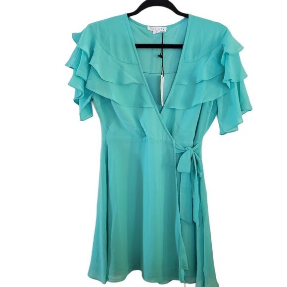 Loveriche Deep V-Neck Wrap Style Mini Dress - Picture 1 of 7